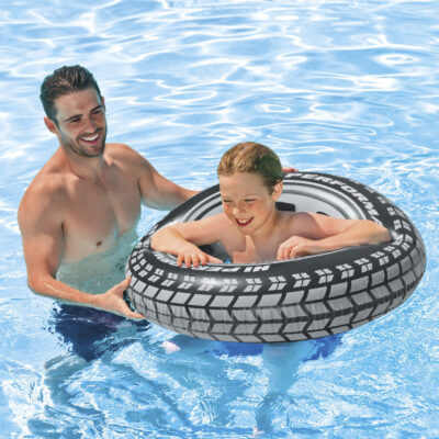 Intex 59252NP - Salvagente Gonfiabile Mare Ruota, Vinile, Nero, 91 cm
