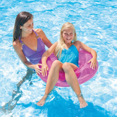 Intex 59260NP - Salvagente Gonfiabile Mare Trasparente Colorato Assortiti, Vinile, Multicolore, 76 cm