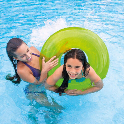 Intex 59260NP - Salvagente Gonfiabile Mare Trasparente Colorato Assortiti, Vinile, Multicolore, 76 cm