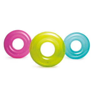 Intex 59260NP - Salvagente Gonfiabile Mare Trasparente Colorato Assortiti, Vinile, Multicolore, 76 cm