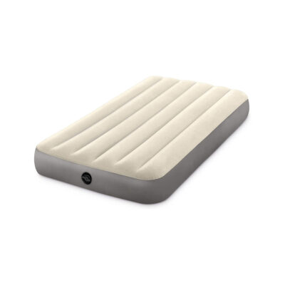 Intex 64101 - Materasso Gonfiabile Singolo Dura-Beam Single-High, PVC, Crema, 99x191x25 cm