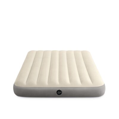 Intex 64102 - Materasso Gonfiabile Piazza e Mezza Dura-Beam Single-High, PVC, Crema, 137x191x25 cm