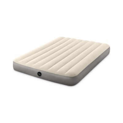 Intex 64102 - Materasso Gonfiabile Piazza e Mezza Dura-Beam Single-High, PVC, Crema, 137x191x25 cm