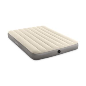 Intex 64103 - Materasso Gonfiabile Matrimoniale Dura-Beam Single-High, PVC, Crema, 152x203x25 cm