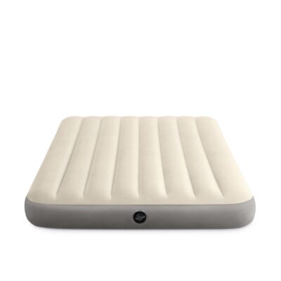 Intex 64103 - Materasso Gonfiabile Matrimoniale Dura-Beam Single-High, PVC, Crema, 152x203x25 cm