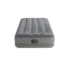 Intex 64112 - Materasso Gonfiabile Prestige Mid-Rise Singolo, con Pompa USB incorporata, PVC, Grigio, 99x191x30 cm