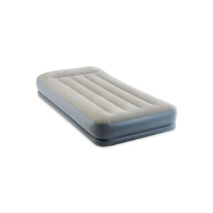Intex 64116 - Materasso Gonfiabile Dura-Beam Pillow Rest Mid-Rise Singolo, con Pompa Elettrica Incorporata, PVC, Grigio, 99x191x30 cm