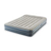 Intex 64118ND - Materasso Gonfiabile Dura-Beam Pillow Rest Mid-Rise Matrimoniale, con Pompa Elettrica Incorporata, PVC, Grigio, 152x203x30 cm