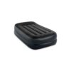 Intex 64122ND - Materasso Gonfiabile Dura-Beam Pillow Rest Raised Singolo, con Pompa Elettrica Incorporata, PVC, Nero, 99x191x42 cm