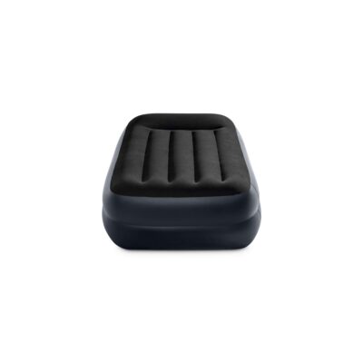 Intex 64122ND - Materasso Gonfiabile Dura-Beam Pillow Rest Raised Singolo, con Pompa Elettrica Incorporata, PVC, Nero, 99x191x42 cm