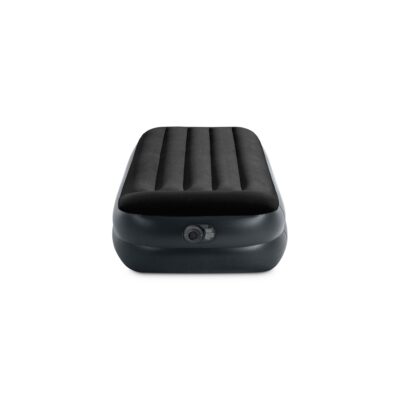 Intex 64122ND - Materasso Gonfiabile Dura-Beam Pillow Rest Raised Singolo, con Pompa Elettrica Incorporata, PVC, Nero, 99x191x42 cm