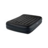 Intex 64124ND - Materasso Dura-Beam Pillow Rest Raised Matrimoniale, con Pompa Elettrica Incorporata, PVC, Nero, 152x203x42 cm