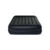 Intex 64124ND - Materasso Dura-Beam Pillow Rest Raised Matrimoniale, con Pompa Elettrica Incorporata, PVC, Nero, 152x203x42 cm