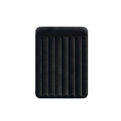 Intex 64124ND - Materasso Dura-Beam Pillow Rest Raised Matrimoniale, con Pompa Elettrica Incorporata, PVC, Nero, 152x203x42 cm