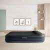 Intex 64124ND - Materasso Dura-Beam Pillow Rest Raised Matrimoniale, con Pompa Elettrica Incorporata, PVC, Nero, 152x203x42 cm