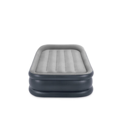 Intex 64132ND - Materasso Gonfiabile Dura-Beam Pillow Rest Deluxe Singolo, Bicolore, con Pompa Elettrica Incorporata, PVC, Grigio, 99x191x42 cm