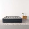 Intex 64136ND - Materasso Gonfiabile Dura-Beam Pillow Rest Deluxe Matrimoniale, Bicolore, con Pompa Elettrica Incorporata, PVC, Grigio, 152x203x42 cm