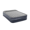 Intex 64136ND - Materasso Gonfiabile Dura-Beam Pillow Rest Deluxe Matrimoniale, Bicolore, con Pompa Elettrica Incorporata, PVC, Grigio, 152x203x42 cm