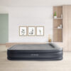 Intex 64136ND - Materasso Gonfiabile Dura-Beam Pillow Rest Deluxe Matrimoniale, Bicolore, con Pompa Elettrica Incorporata, PVC, Grigio, 152x203x42 cm