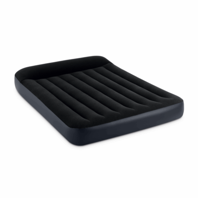 Intex 64148ND - Materasso Gonfiabile Dura-Beam Pillow Rest Piazza e Mezza, con Pompa Elettrica Incorporata, PVC, Nero, 137x191x25 cm