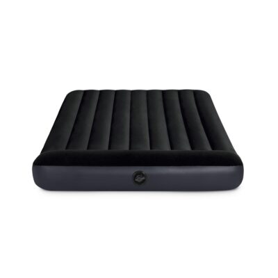 Intex 64143 - Materasso Gonfiabile Dura-Beam Pillow Rest Classic Matrimoniale, PVC, Nero, 152x203x25 cm