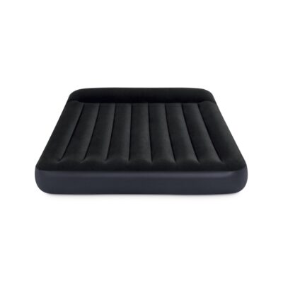 Intex 64150ND - Materasso Gonfiabile Dura-Beam Pillow Rest Matrimoniale con Pompa Elettrica Incorporata, PVC, Nero, 152x203x25 cm