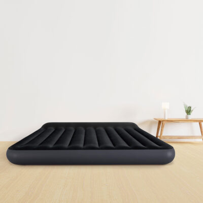Intex 64144 - Materasso Gonfiabile Dura-Beam Pillow Rest Classic Matrimoniale King, PVC, Nero, 183x203x25 cm