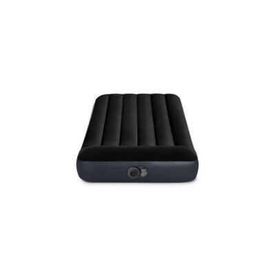 Intex 64146ND - Materasso Gonfiabile Dura-Beam Pillow Rest Singolo, con Pompa Elettrica Incorporata, PVC, Nero, 99x191x25 cm