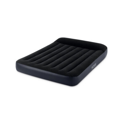 Intex 64148ND - Materasso Gonfiabile Dura-Beam Pillow Rest Piazza e Mezza, con Pompa Elettrica Incorporata, PVC, Nero, 137x191x25 cm