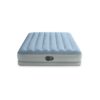 Intex 64159 - Materasso Gonfiabile Dura-Beam Mid-Rise Comfort Matrimoniale, con Pompa USB, PVC, Grigio e Azzurro, 152x203x36 cm