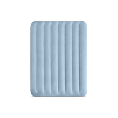 Intex 64159 - Materasso Gonfiabile Dura-Beam Mid-Rise Comfort Matrimoniale, con Pompa USB, PVC, Grigio e Azzurro, 152x203x36 cm