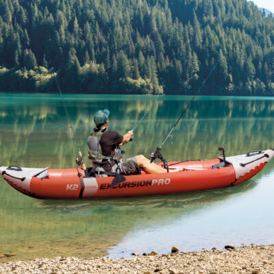 Intex 68309NP - Canoa Gonfiabile Excursion Pro K2, 2 posti, con Accessori, PVC, Rosso, 384x94x46 cm