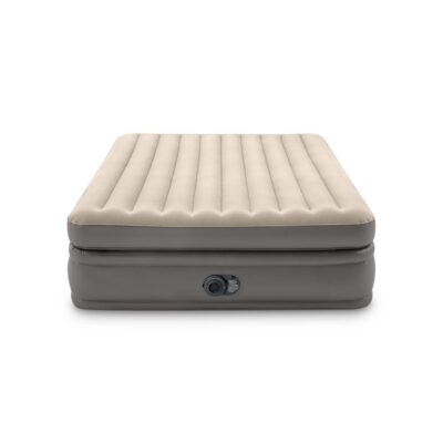 Intex 64164ND - Materasso Gonfiabile Dura-Beam Prime Comfort Matrimoniale, con Pompa Elettrica Incorporata, PVC, Multicolore, 152x203x51 cm
