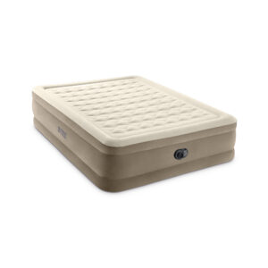 Intex 64428ND - Materasso Gonfiabile Dura-Beam Ultra Plush Matrimoniale, con Pompa Elettrica Incorporata, PVC, Beige, 152x203x46 cm