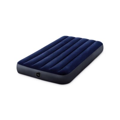 Intex 64757 - Materasso Gonfiabile Classic Downy Singolo, PVC, Blu, 99x191x25 cm