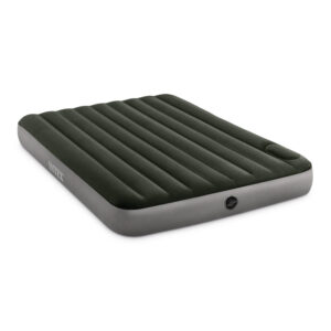 Intex 64763 - Materasso Gonfiabile Dura-Beam Downy Matrimoniale con Pompa a Pedale, PVC, Verde, 152x203x25 cm