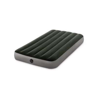Intex 64107 - Materasso Gonfiabile Dura-Beam Prestige Downy Singolo, PVC, Verde Scuro, 99x191x25 cm