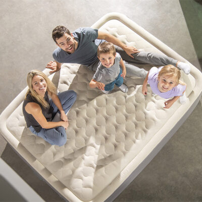 Intex 64926ND - Materasso Gonfiabile Dura-Beam PremAire II Matrimoniale, con Pompa Elettrica e USB, PVC, Multicolore, 152x203x46 cm