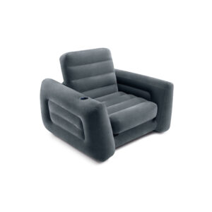 Intex 66551NP - Poltrona Letto Gonfiabile, 1 posto, Vinile, Grigio Scuro, 117x224x66 cm