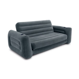 Intex 66552NP - Divano Letto Gonfiabile, 2 posti, Vinile, Grigio Scuro, 203x224x66 cm