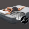 Intex 67770ND - Materasso Gonfiabile Dura-Beam Comfort Plush Matrimoniale, con Pompa Elettrica Incorporata, PVC, Grigio, 152x203x33 cm
