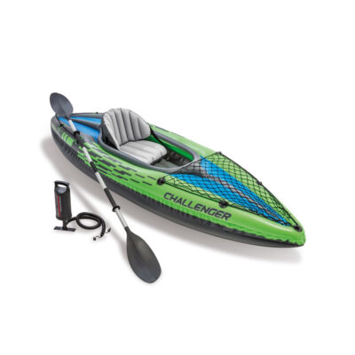 Intex 68305NP - Canoa Gonfiabile Challenger K1, 1 posto, con Accessori, PVC, Multicolore, 274x76x33 cm