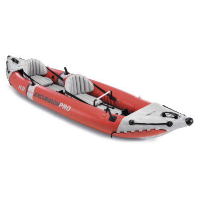 Intex 68309NP - Canoa Gonfiabile Excursion Pro K2, 2 posti, con Accessori, PVC, Rosso, 384x94x46 cm
