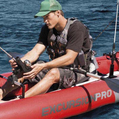 Intex 68309NP - Canoa Gonfiabile Excursion Pro K2, 2 posti, con Accessori, PVC, Rosso, 384x94x46 cm