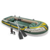 Intex 68351NP - Canotto Gonfiabile Seahawk 4, 4 posti, con Accessori, PVC, Multicolore, 351x145x48 cm