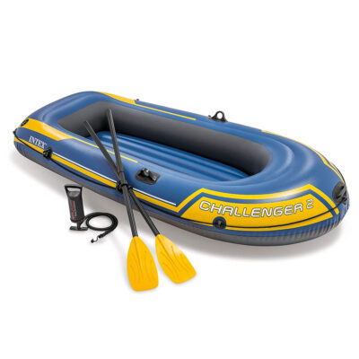 Intex 68367NP - Canotto Gonfiabile Challenger 2, 2 posti, con Accessori, PVC, Blu, 236x114x41 cm