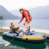 Intex 68367NP - Canotto Gonfiabile Challenger 2, 2 posti, con Accessori, PVC, Blu, 236x114x41 cm