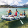 Intex 68376NP - Canotto Gonfiabile Mariner 4, 4 posti, con Accessori, PVC, Grigio, 328x145x48 cm
