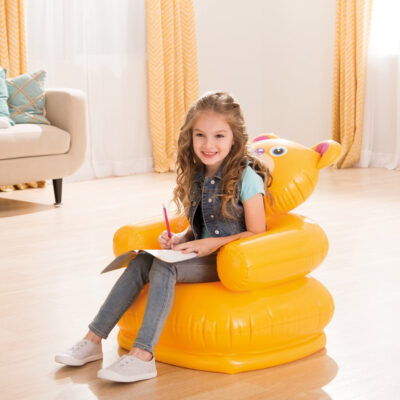 Intex 68556NP - Poltroncina Gonfiabile Animali Felici Assortiti, Vinile, Multicolore, 65x64x74 cm