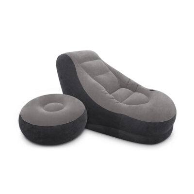 Intex 68564NP - Poltrona Gonfiabile Lounge, Vinile, Grigio, 99x130x76 cm